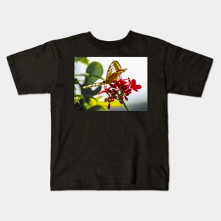 Flower with Butterfly Kids T-Shirt